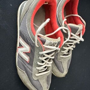 New Balance 556 Gray and Red Sneakers
